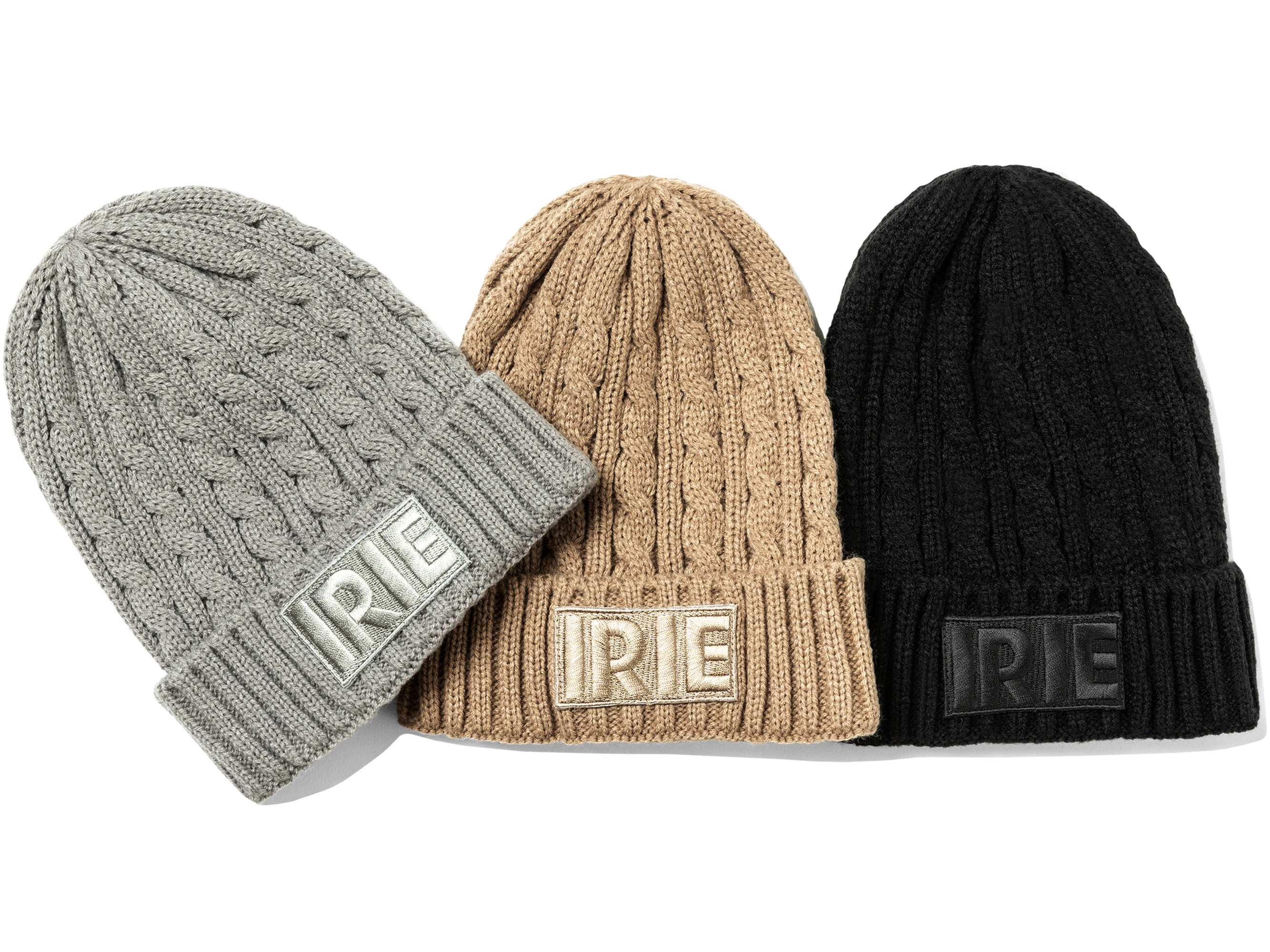 BOX LOGO CABLE KNIT CAP - IRIE by irielife