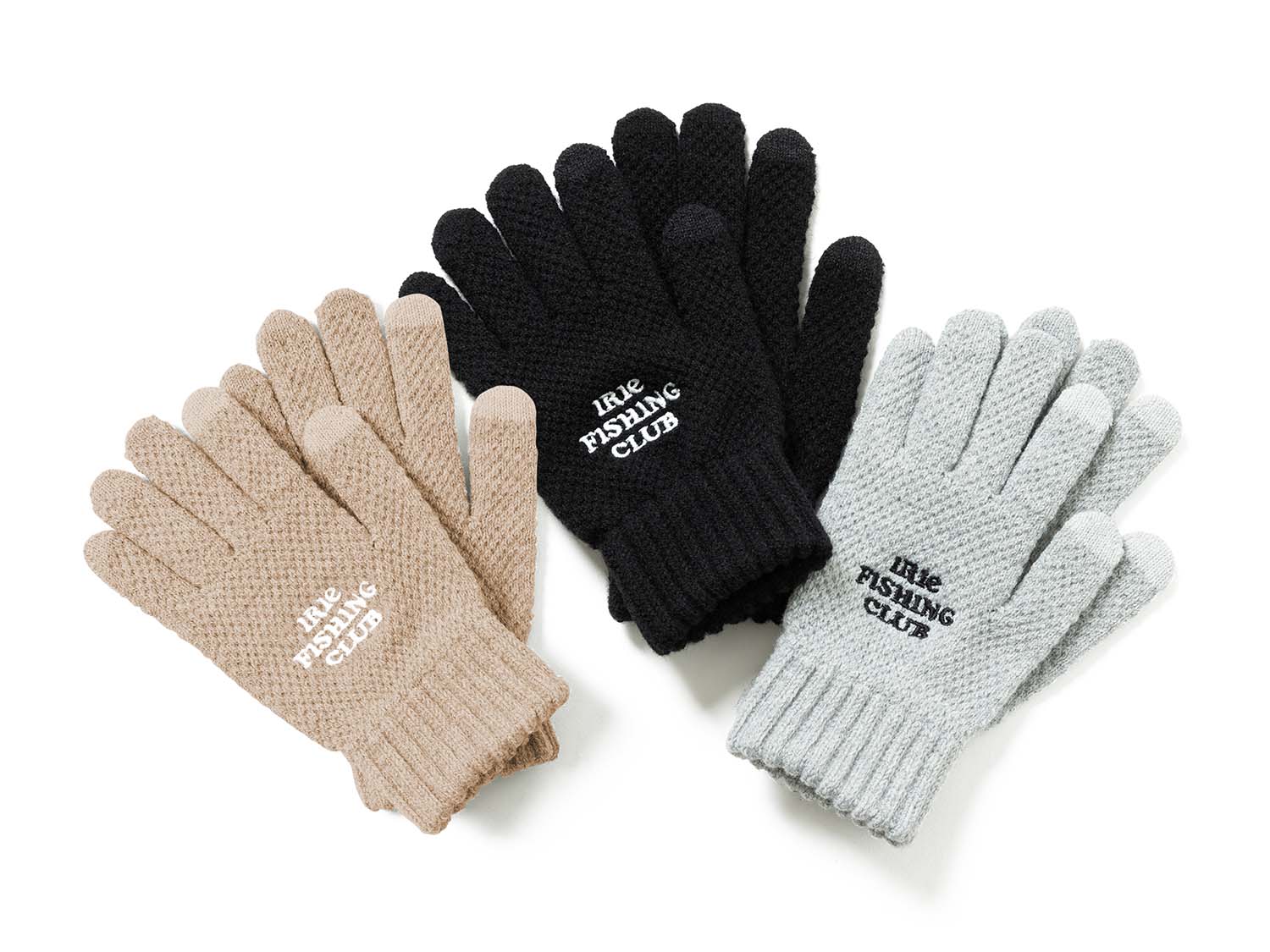 TEXT KNIT GLOVES - IRIE FISHING CLUB