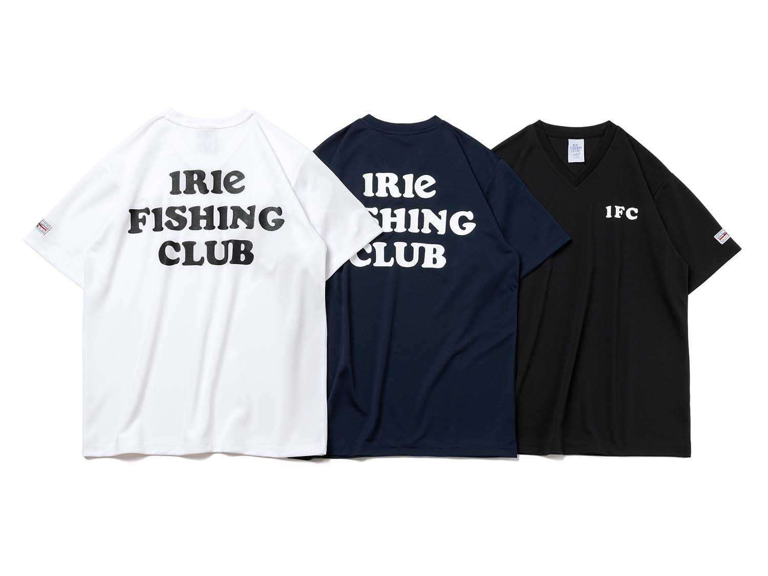 TEXT LOGO V-NECK DRY MESH TEE - IRIE FISHING CLUB