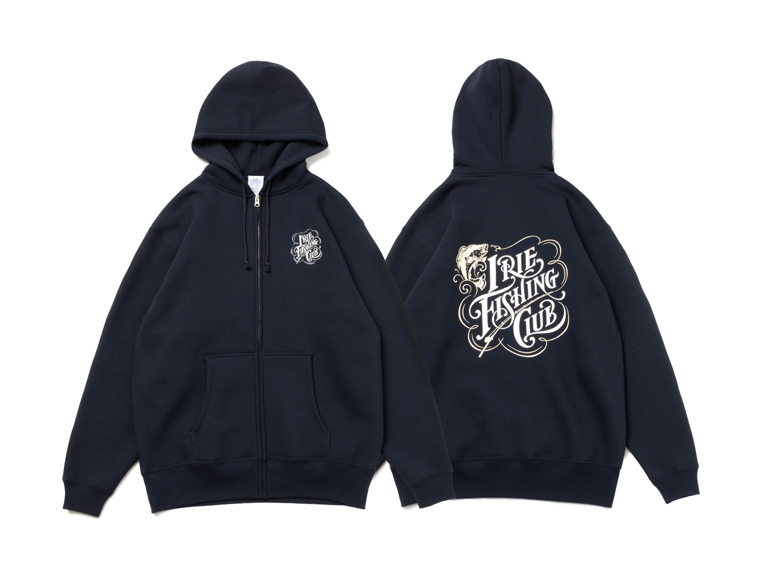 ×NATURALLY PAINT TYPOGRAPHY ZIP UP HOODIE - IRIE FISHING CLUB